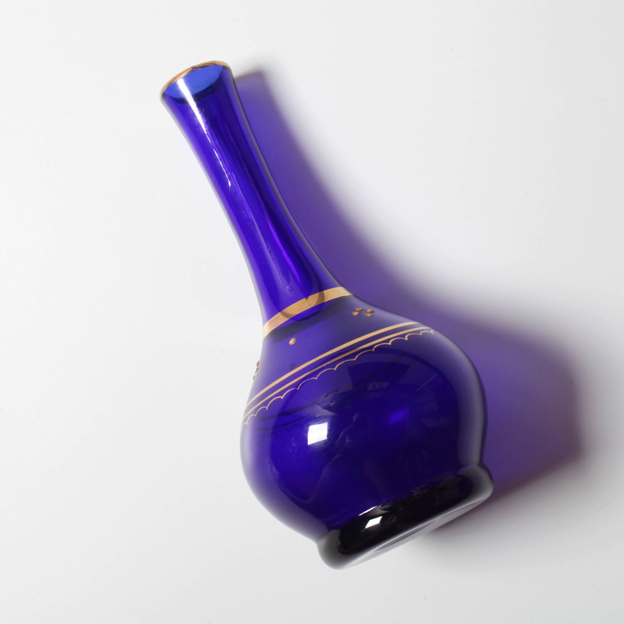 Mid-Century Cobalt Blue Art Glass Vase / Afors Glasbruk / Sweden / 1970s