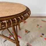 Table ovale en rotin vintage