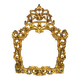 Antique wall mirror in carved and gilded wood, baroque style, 140 × 115 cm