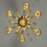Venetian Murano glass chandelier sprinkled with gold, circa 1950