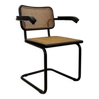 Chaise Cesca noire modèle B-64, Italie, années 1980