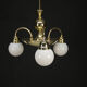 Large Rondocubistic Brass Chandelier