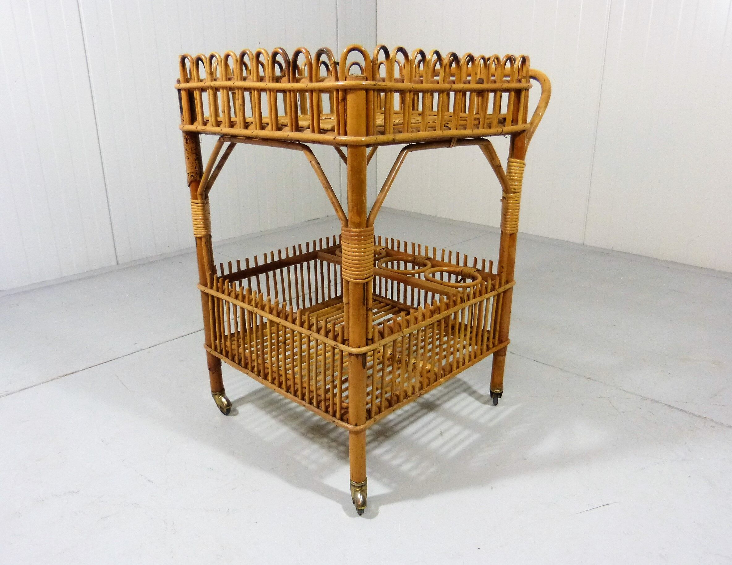 Rattan serving table 1950/60