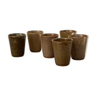 6 stoneware glasses