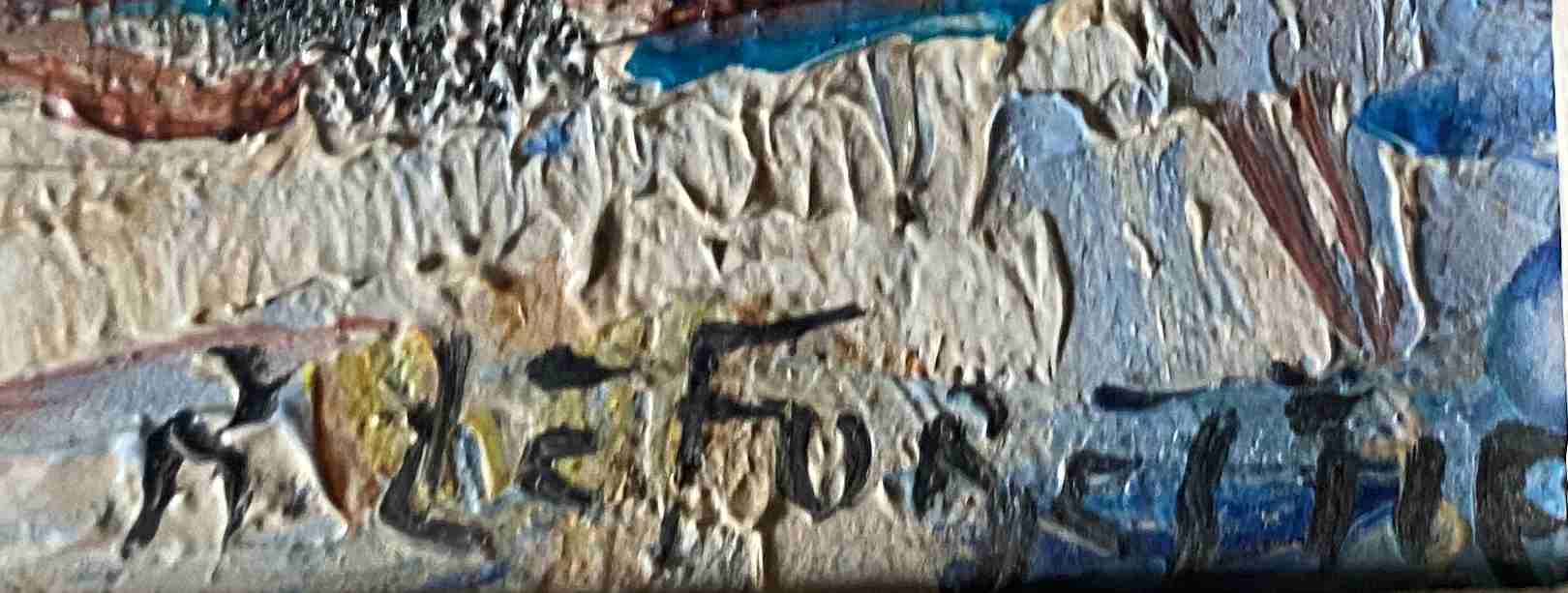 Painting signed René Leforestier and frame