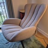 Tilburg Bo Concept reclining and swivel armchair with adjustable headrest + Tilburg ottoman