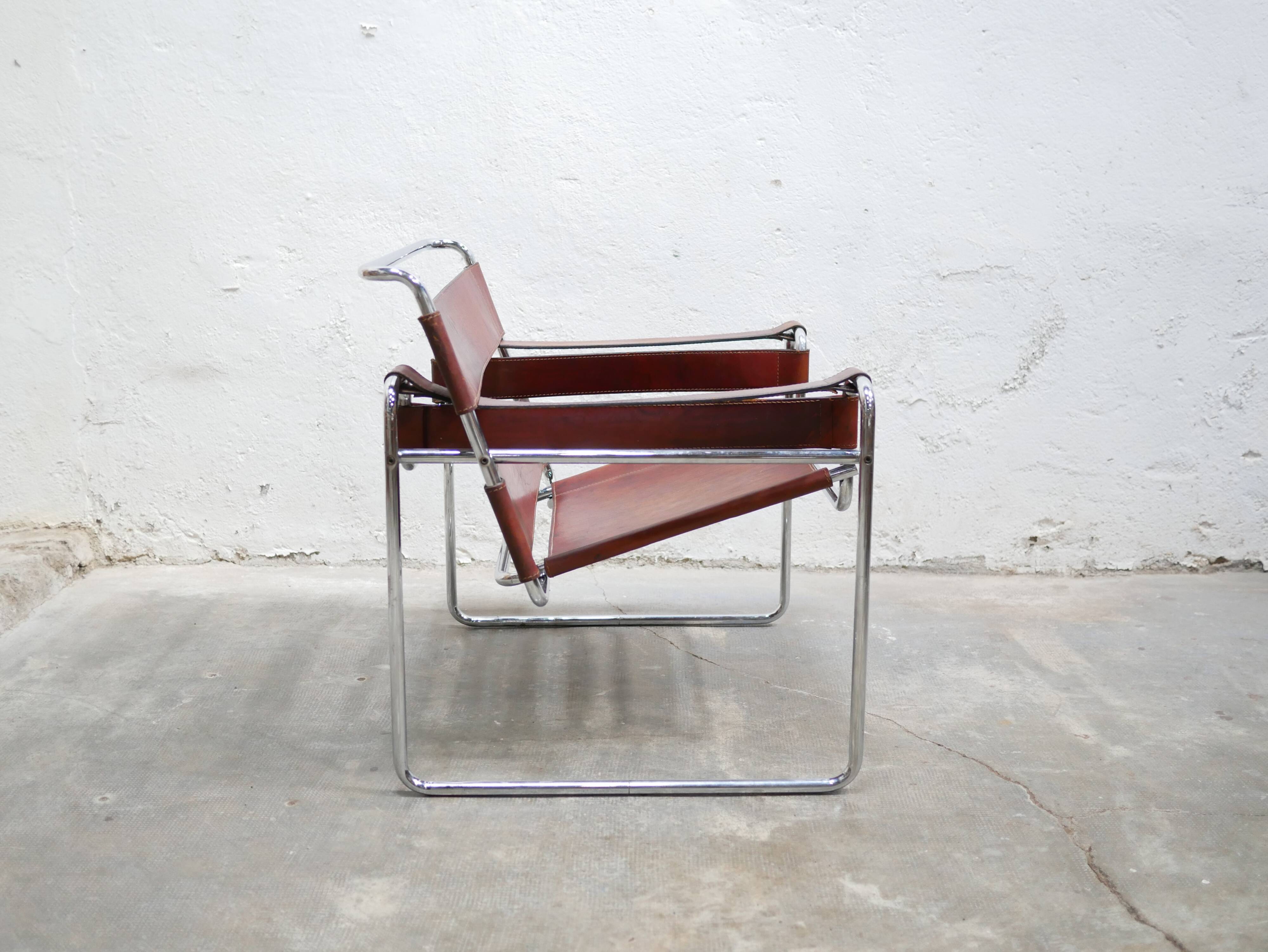 Fauteuil Wassily B3 vintage par Marcel Breuer