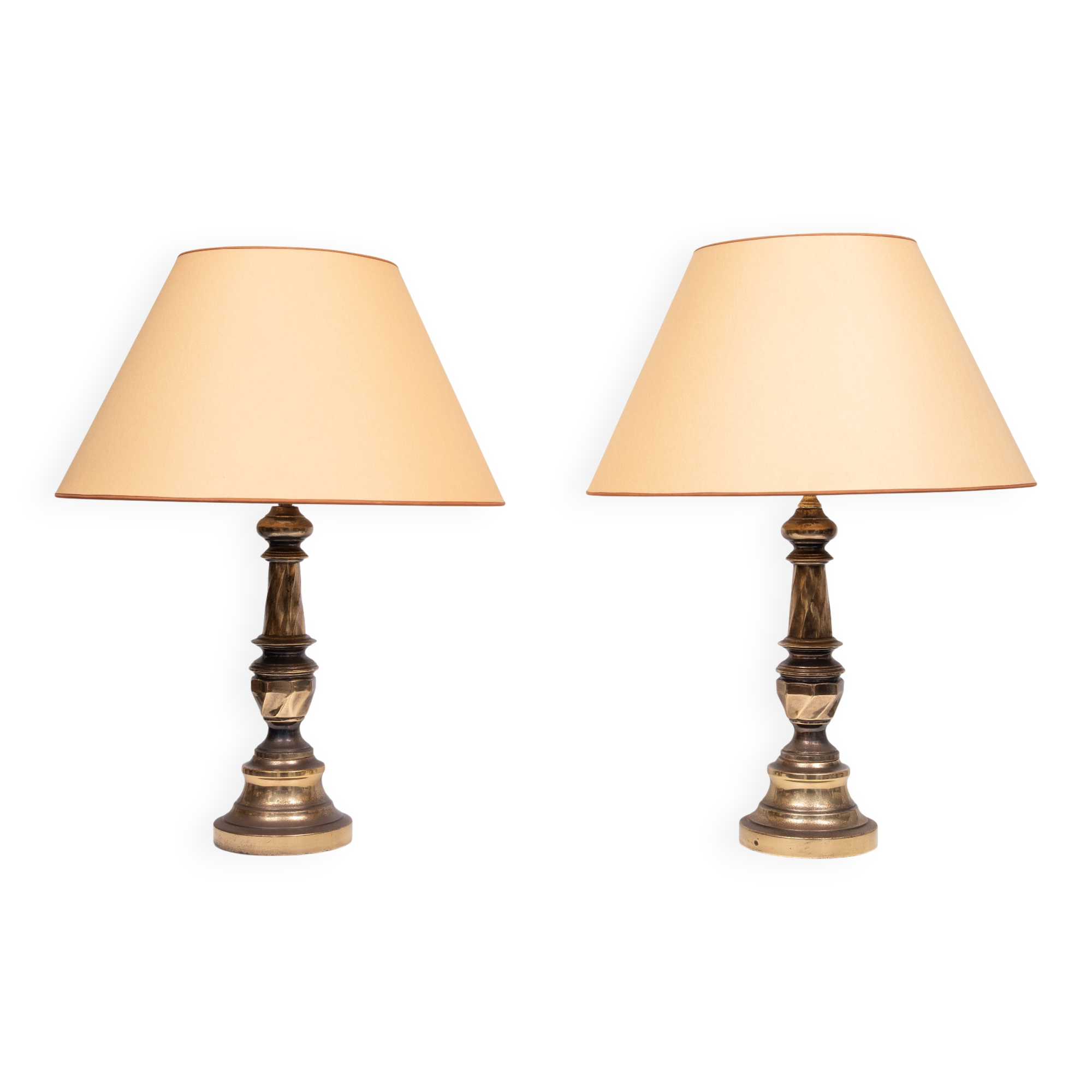 Hollywood Regency Classic Brass Table lamps 1970s France