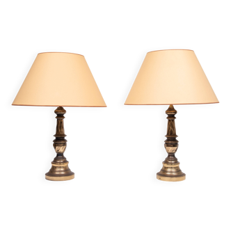 Hollywood Regency Classic Brass Table lamps 1970s France