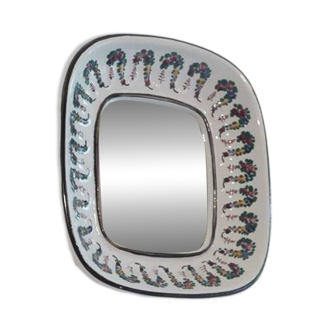 Ceramic mirror by Wiener Keramik 1960