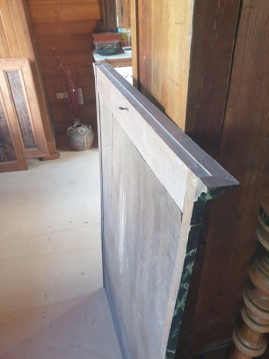 Large mirror - trumeau with a wooden frame imitating marble - 20th century