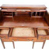 Edwardian tambour roll top mahogany desk