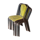 Six chaises en métal perforé seducta René Malaval