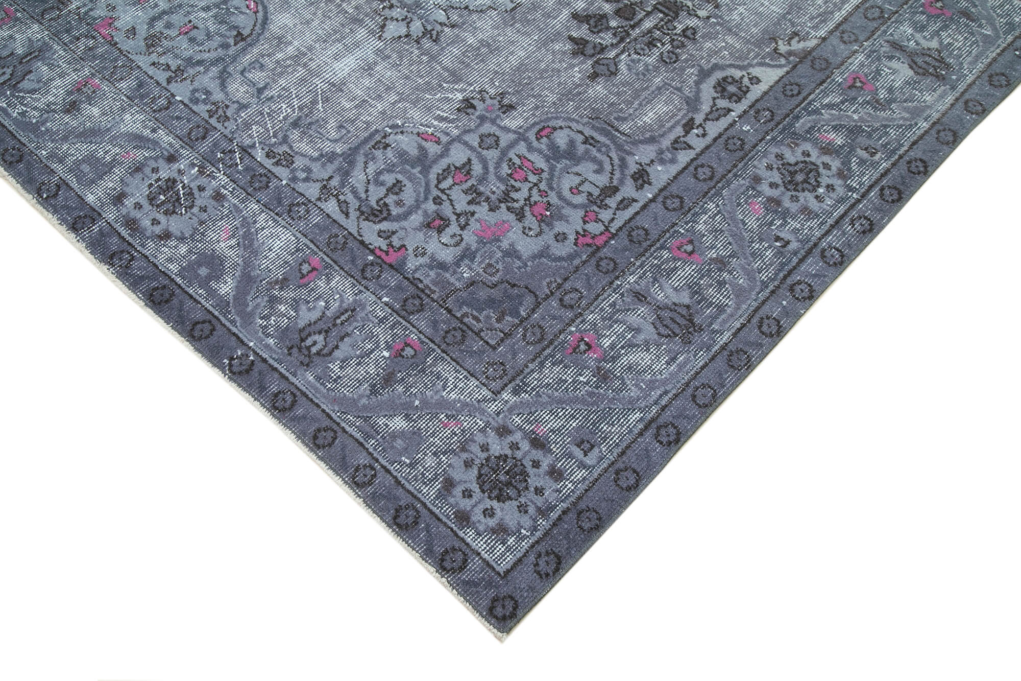 Handmade bohemian turkish 1980s 168 cm x 284 cm grey carpet