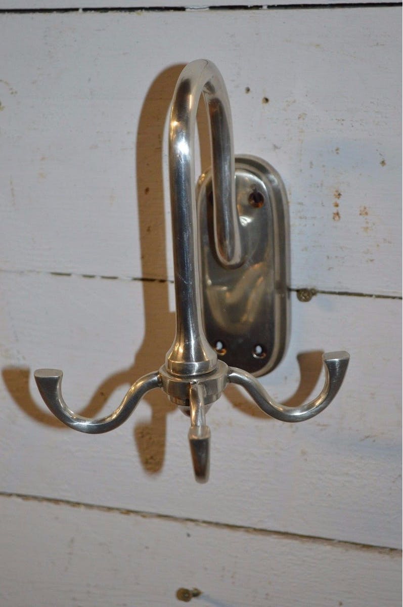 Porte manteau rotatif en laiton argenté