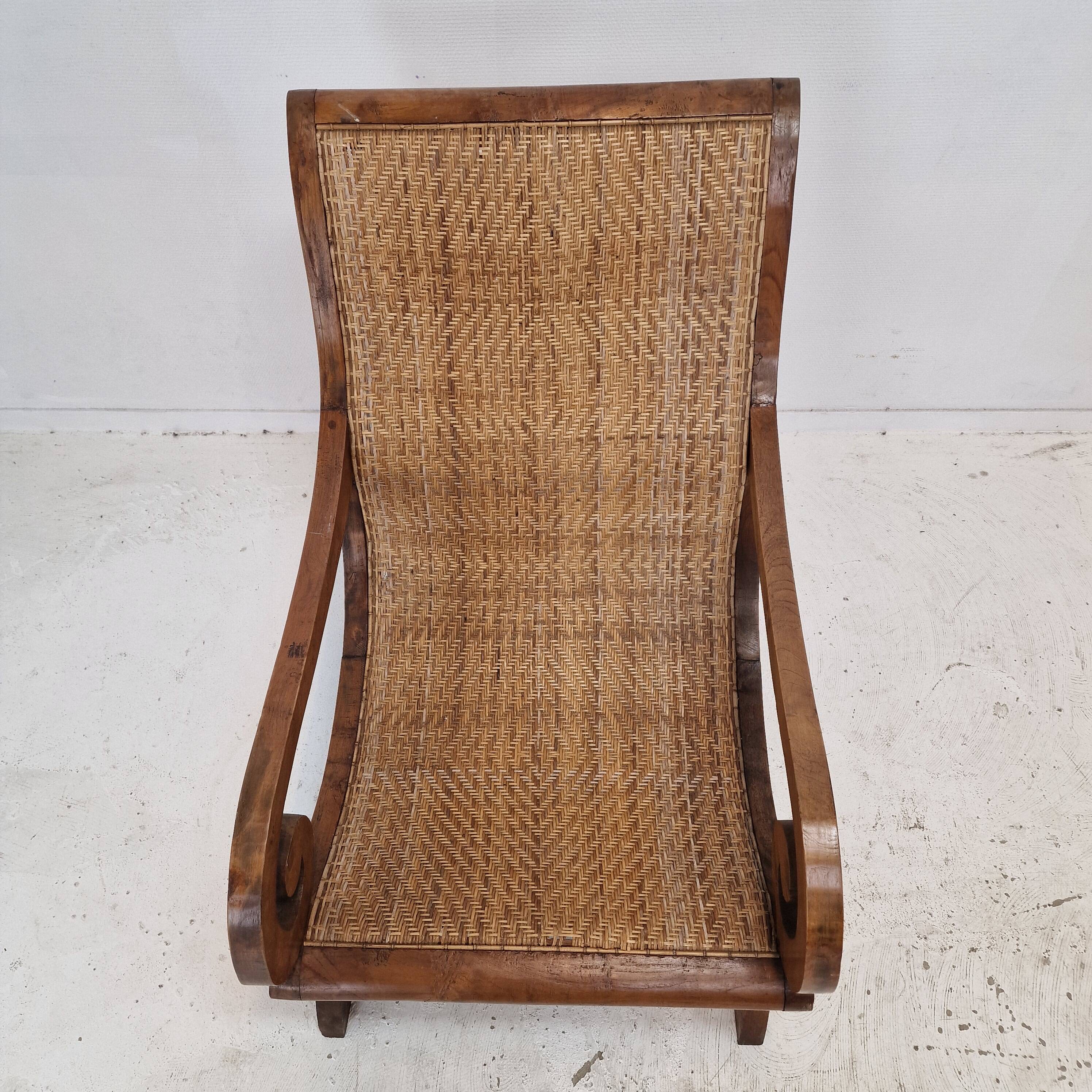 Colonial Style Carved Caned Plantation Chair