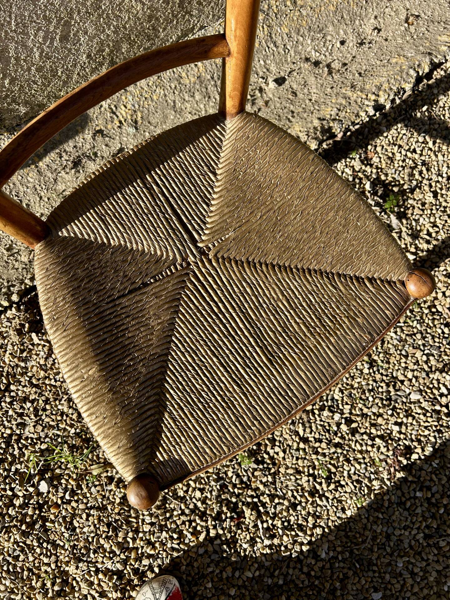 Vintage golden straw chair