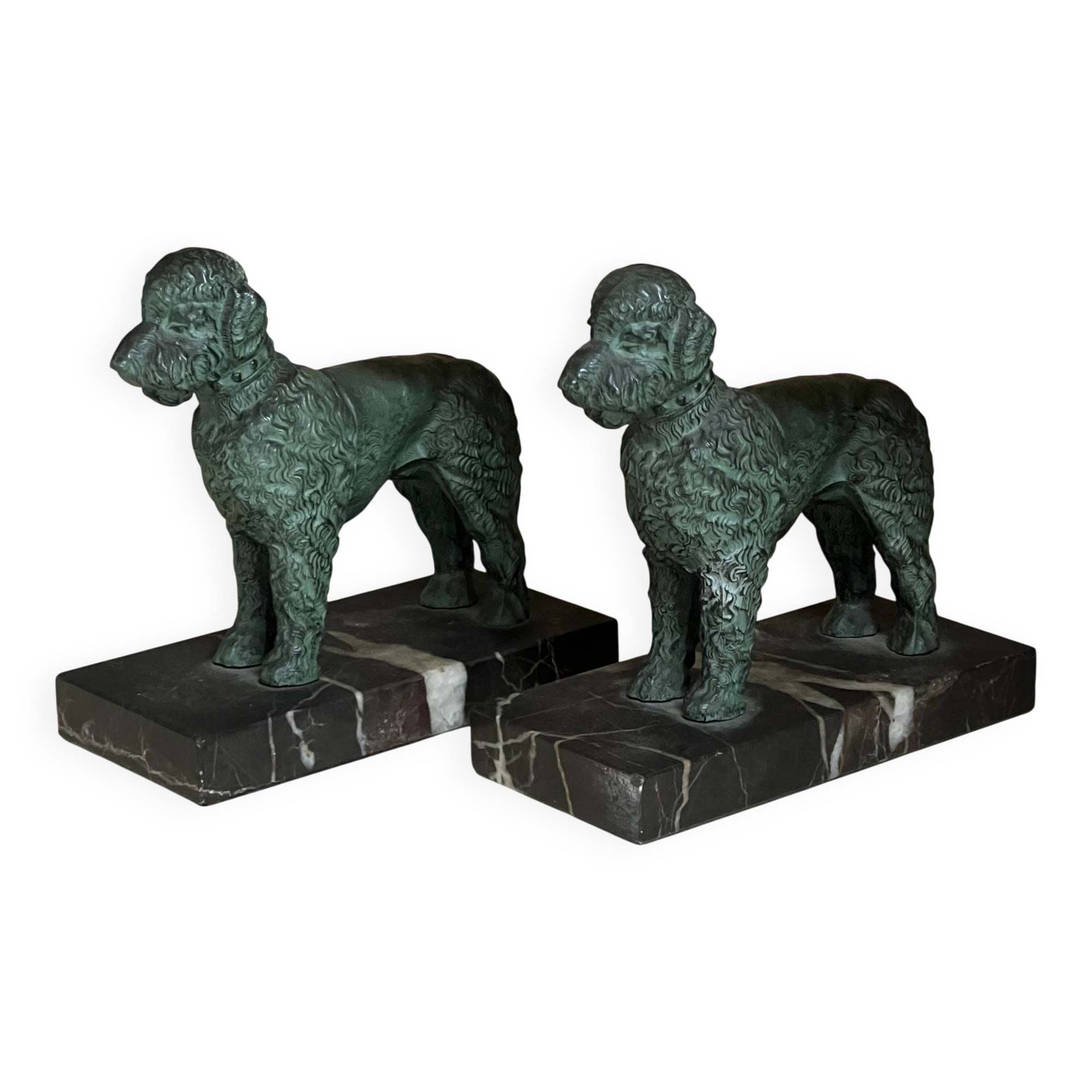 Art Deco poodle-shaped bookends