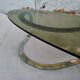 Coffee table oval smoked glass of the 1970s