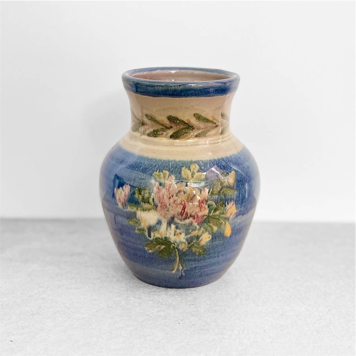 Vintage glazed ceramic vase – Signed Trinquet, Southern crafts