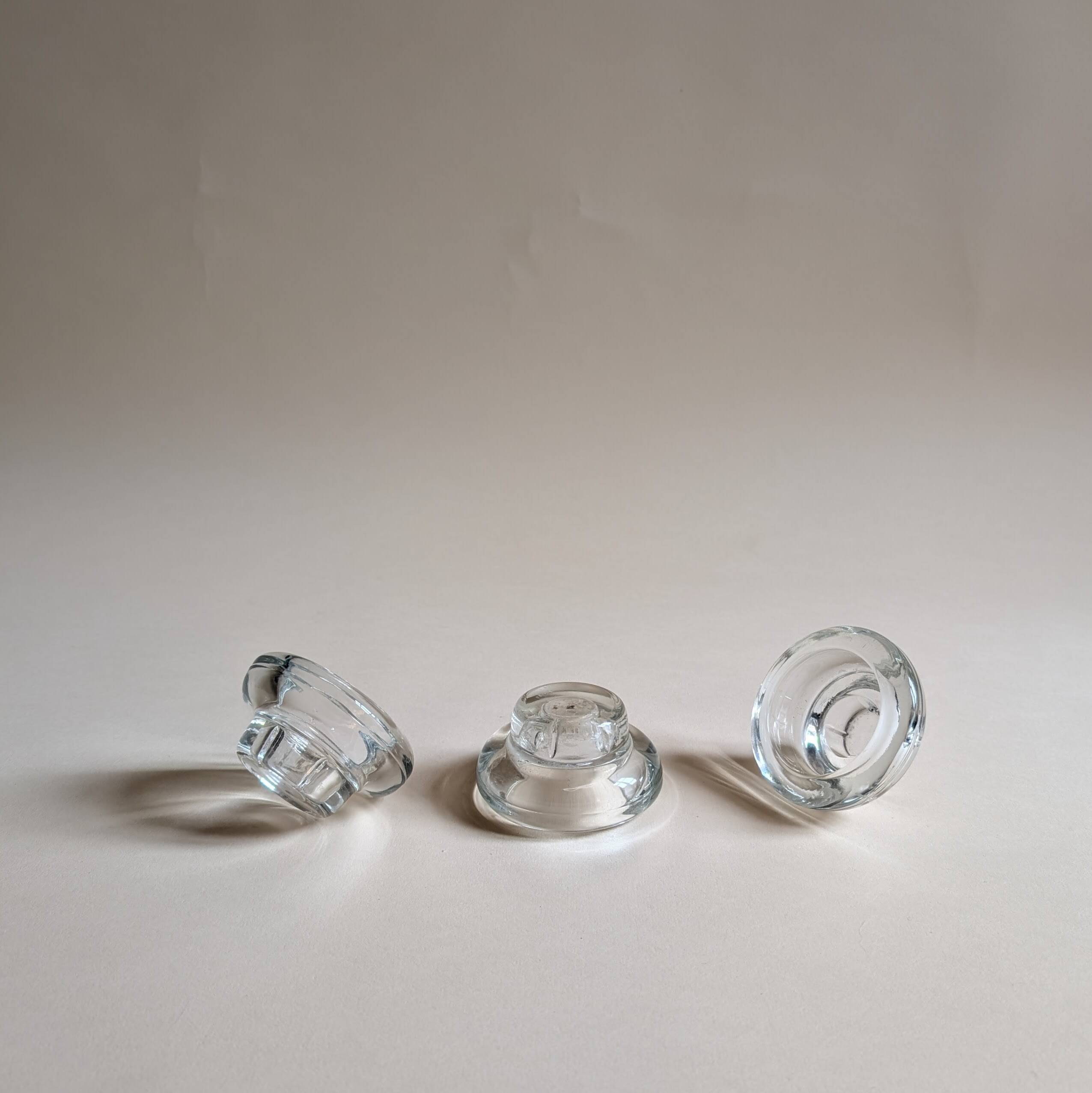 Set of 3 glass candle holders