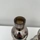 Set of 3 candlesticks in 20th century eglomise glass, vintage space age retro