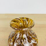 Murano vase yellow speckled glass