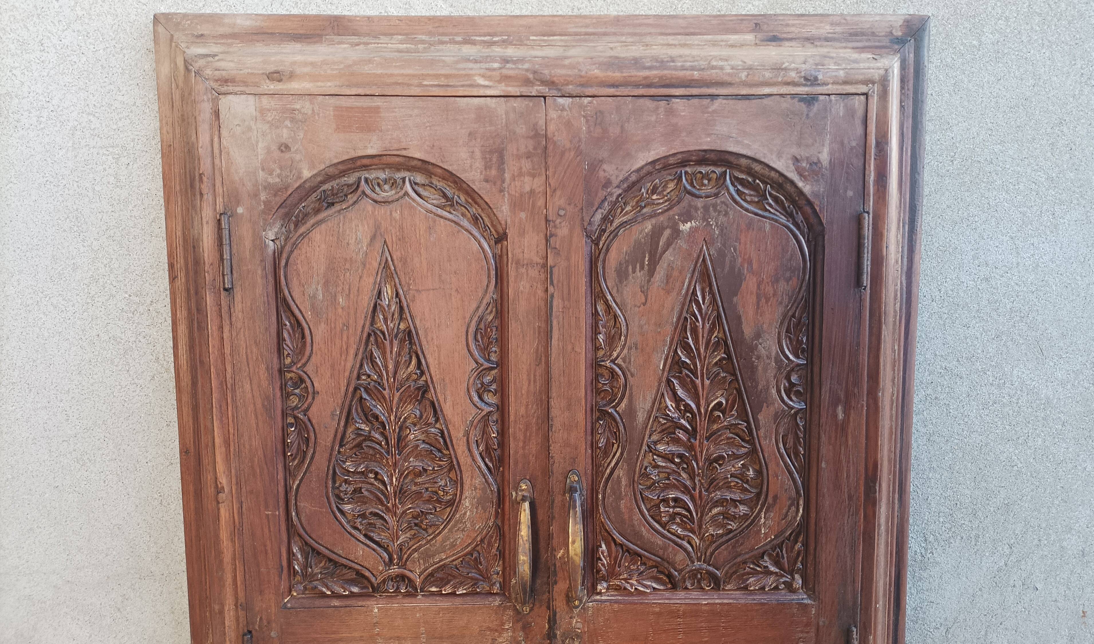 Old cupboard doors, beech wall bookcase (1)