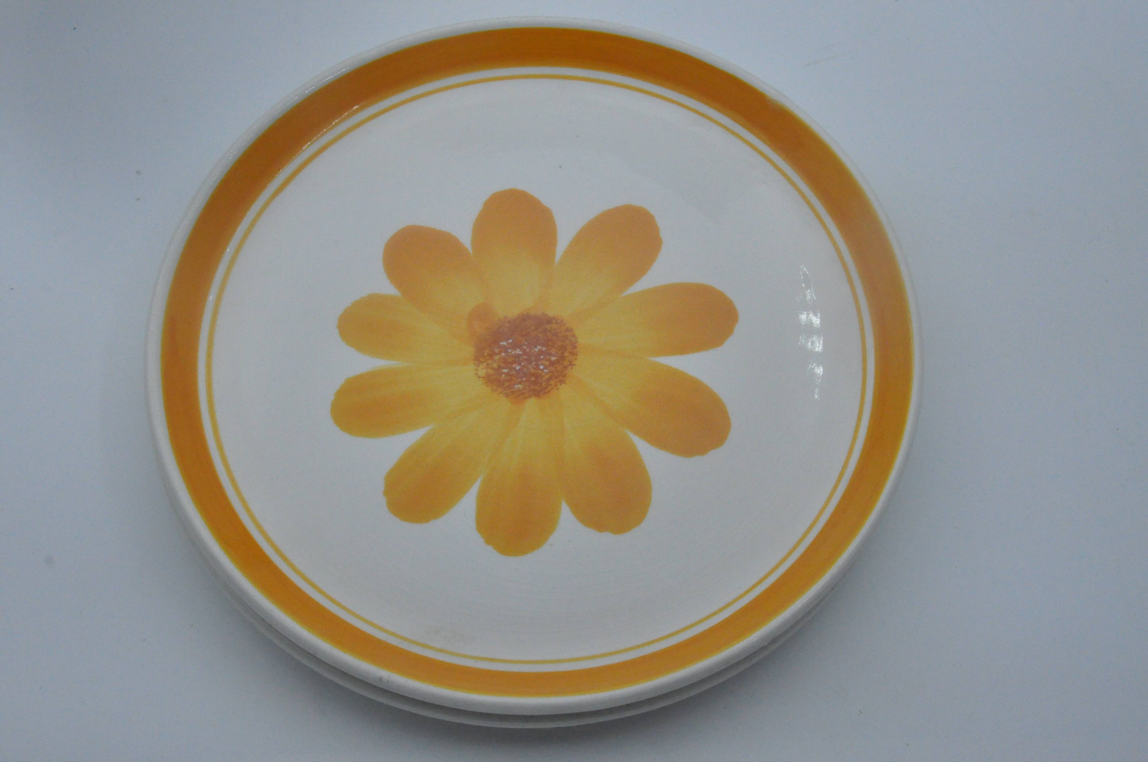 Old service 5 plates sarreguemines model roseline collection art table