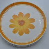 Old service 5 plates sarreguemines model roseline collection art table