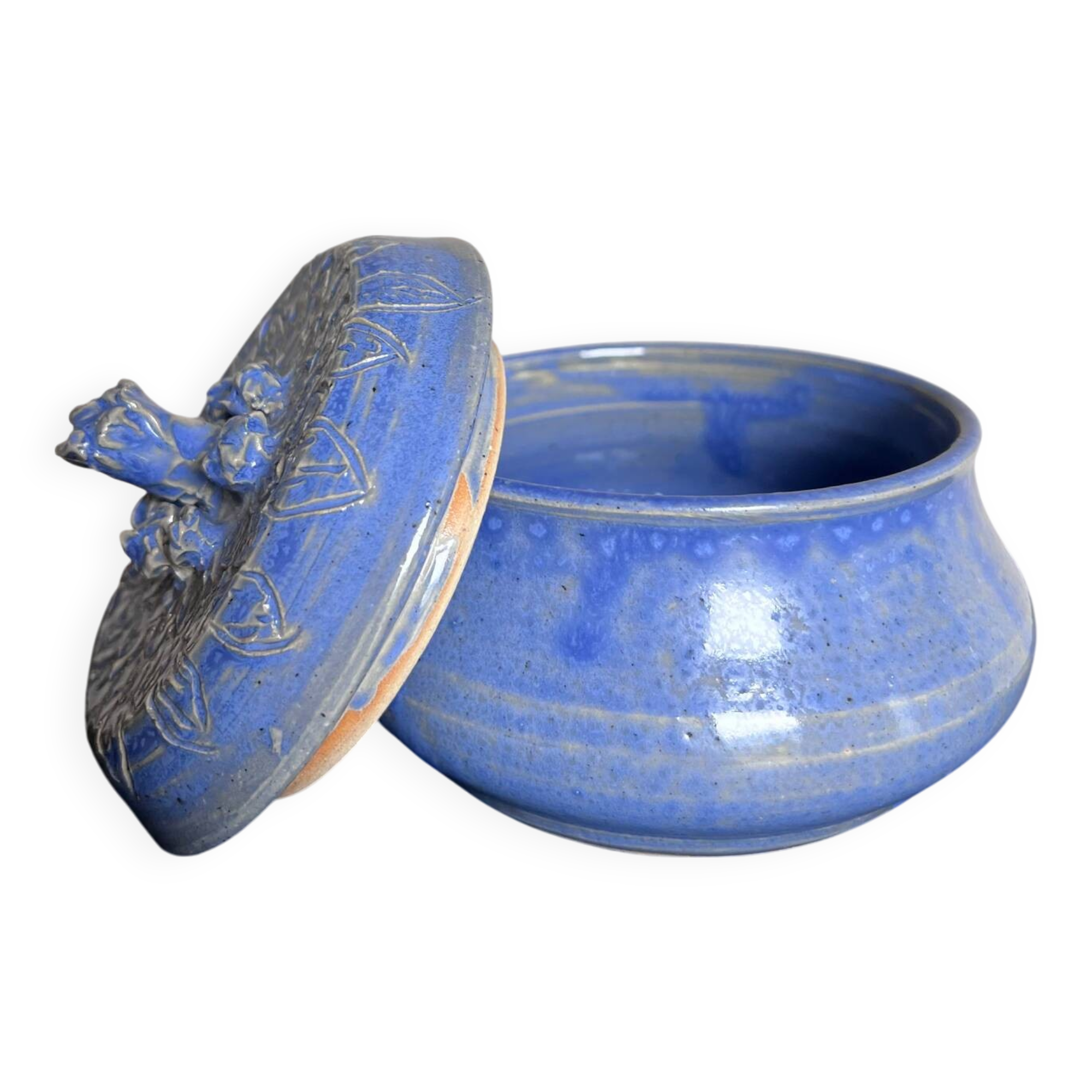 Blue ceramic candy dish – vintage handcrafted piece