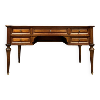 Large Louis XVI style mahogany center desk