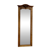 Large and old bevelled framed floor mirror.