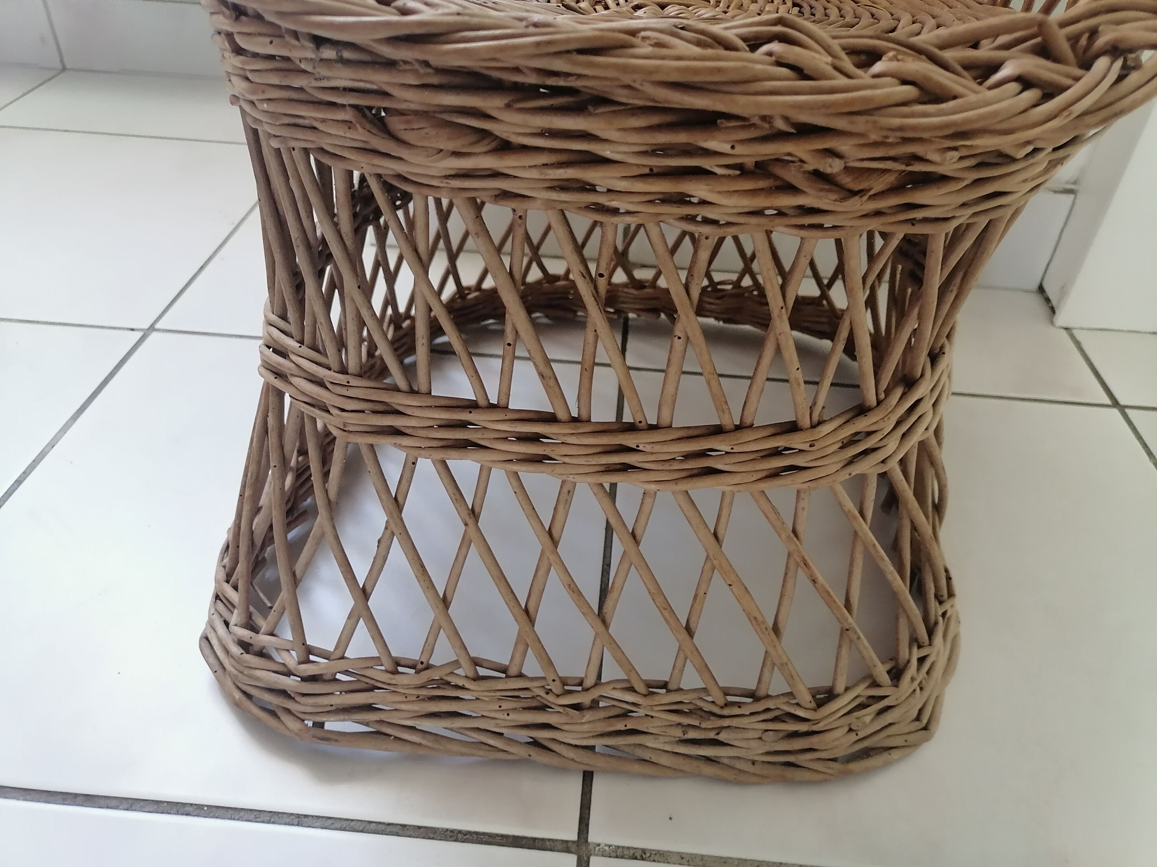 Fauteuil osier enfant 1960