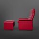 Desede DS50 with ottoman in red leather, Switzerland 1980s