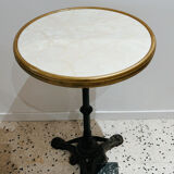 Table bistrot fonte marbre et laiton