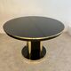 Ancienne table noir laqué et laiton design italien des années 70 à rallonges vintage