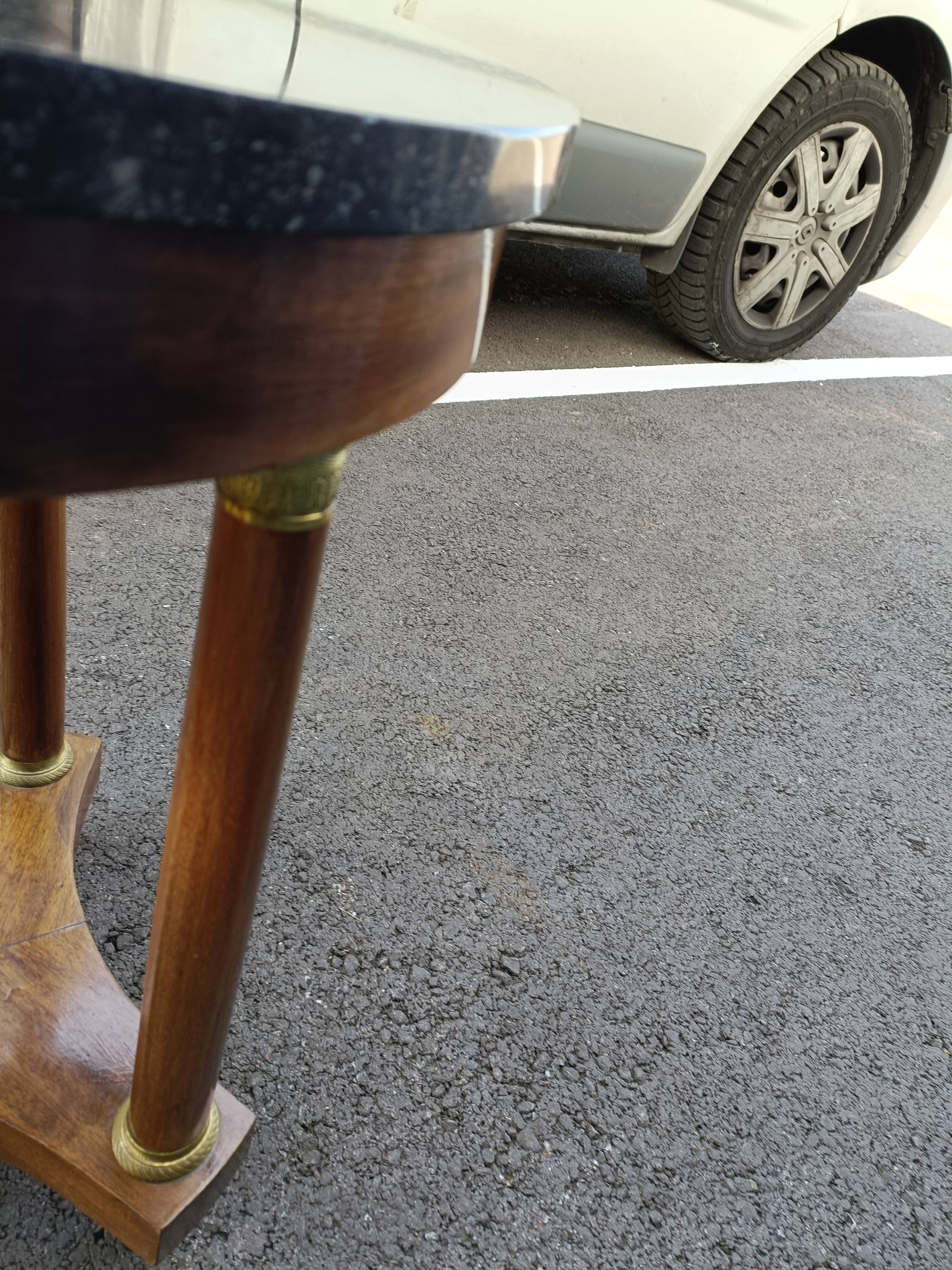 Gueridon side table empire style marble top