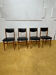 4 chaises scandinaves en teck et simili noir