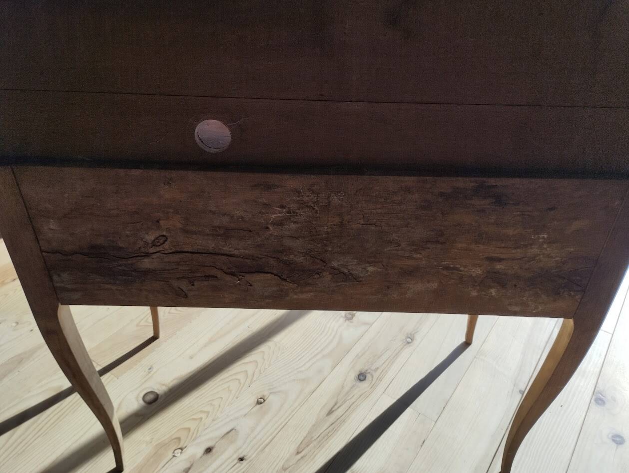 Secrétaire ancien à abattant en bois fruitier, fin XIXème s.