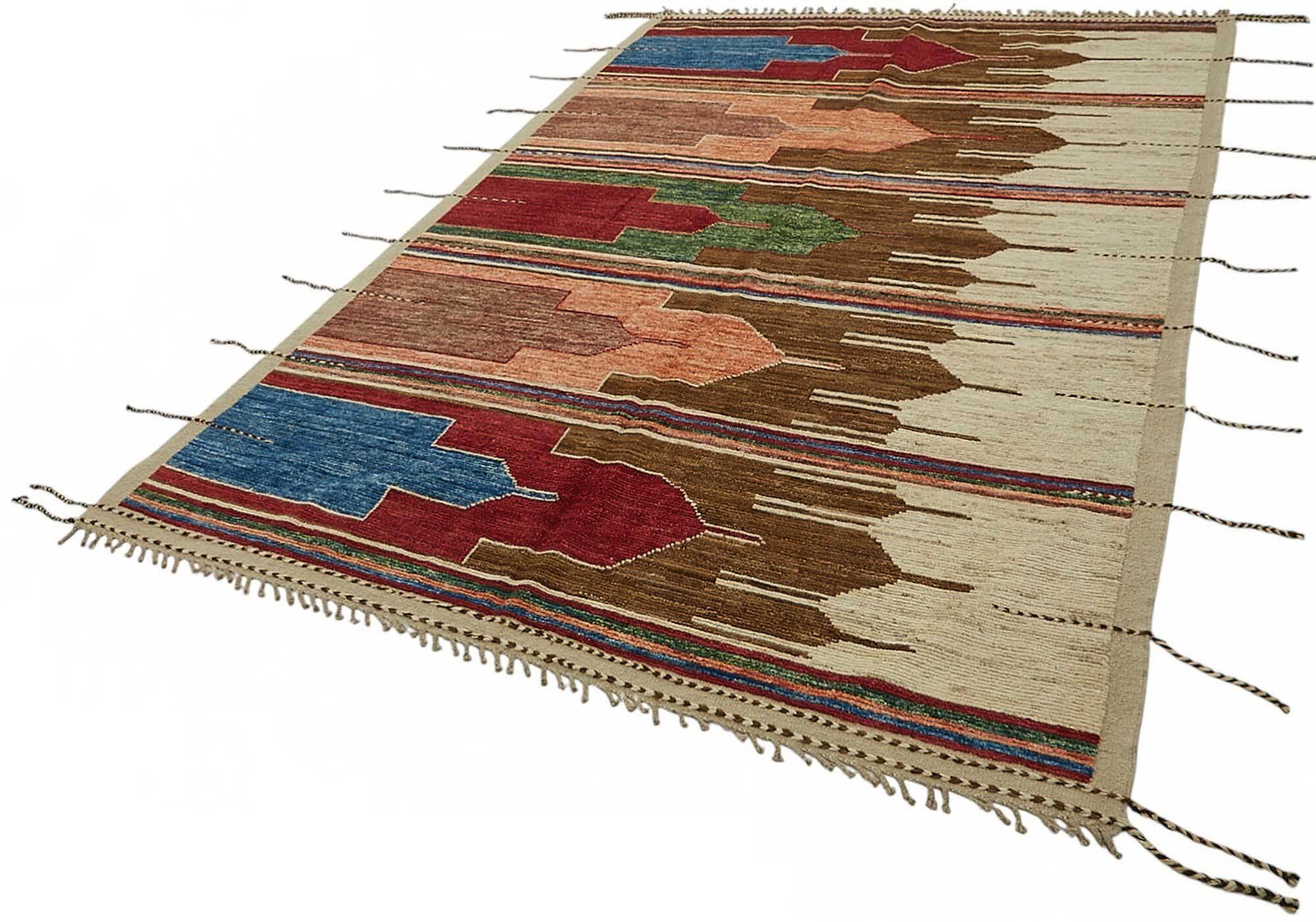 Handwoven Tribal One of a Kind 258 cm x 305 cm Multicolor Wool Carpet