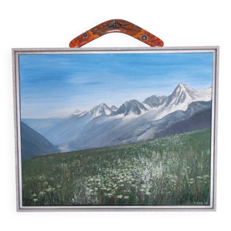 Oil painting the mountain
