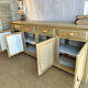 Grande enfilade buffet en chêne massif et cannage – 242 cm