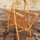 Vintage 1950s rattan magazine holder