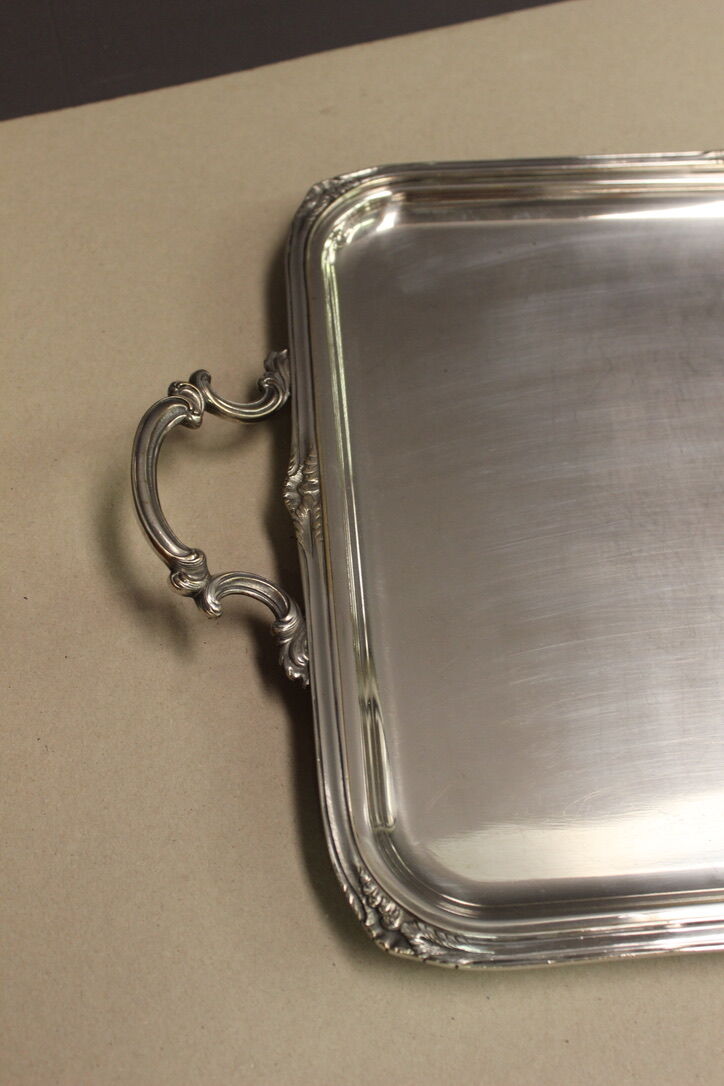 Louis XV style service tray in silver metal around 1900