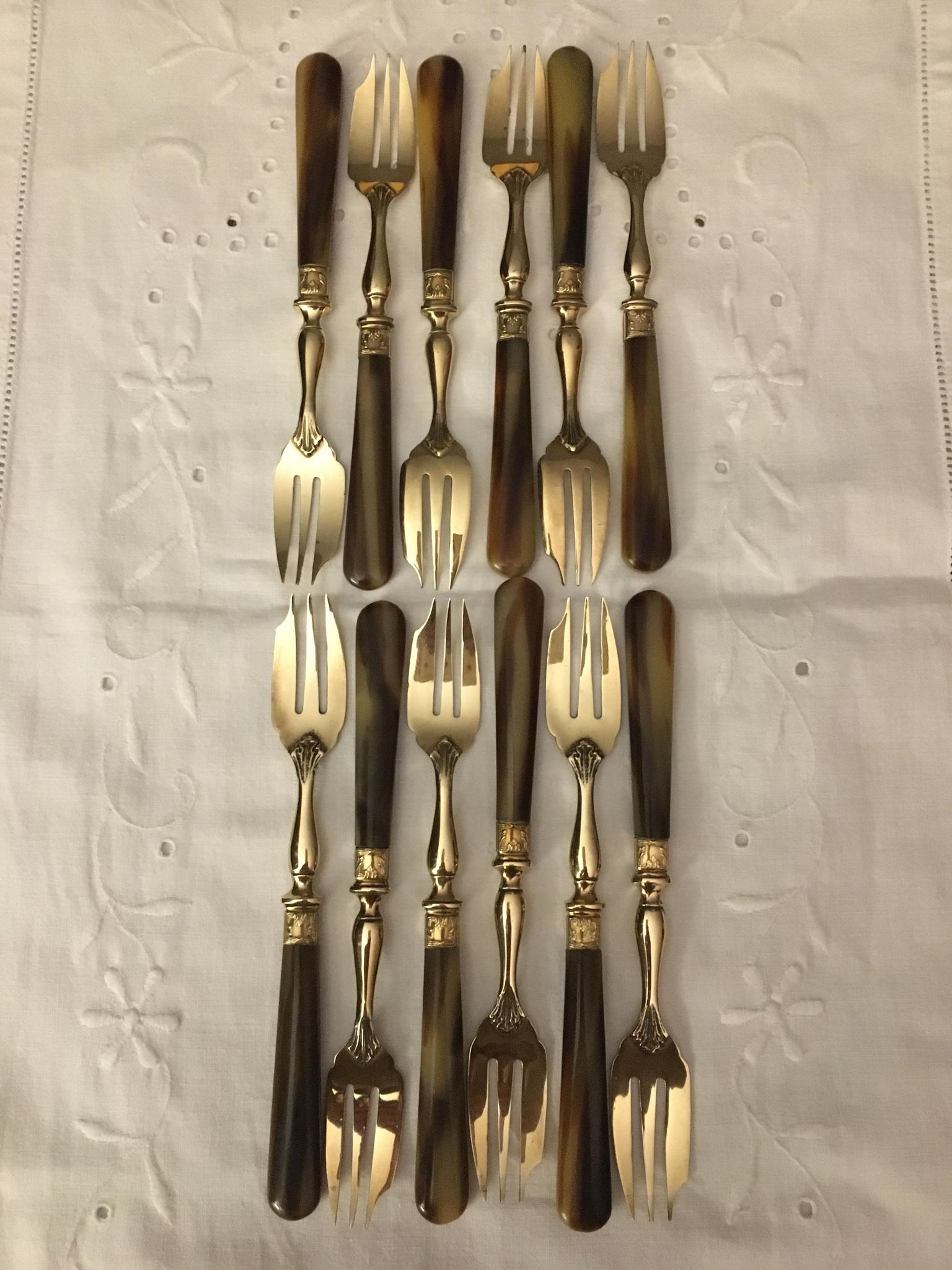 Golden vintage forks