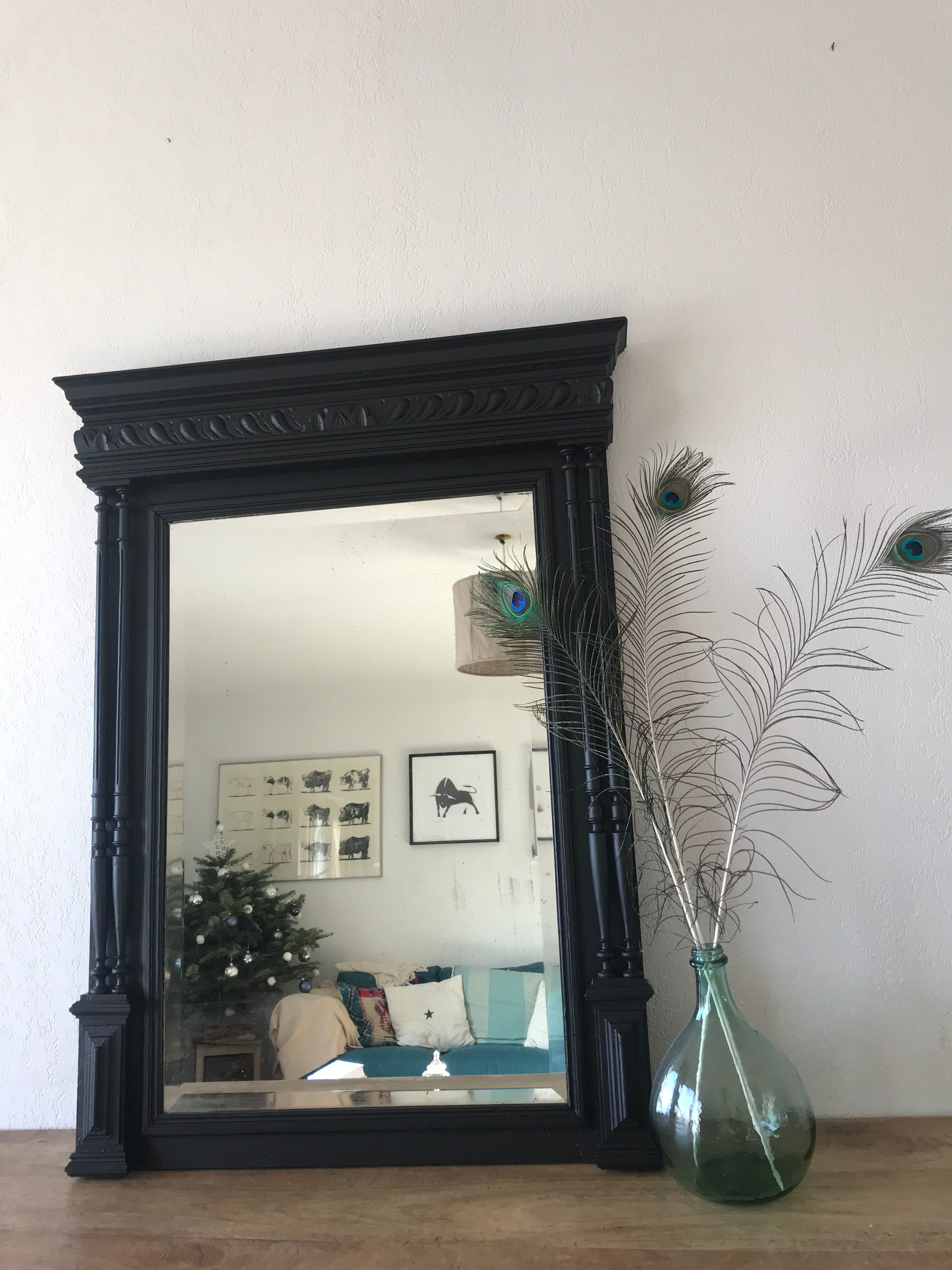 Mirror black trumeau - 107x81cm