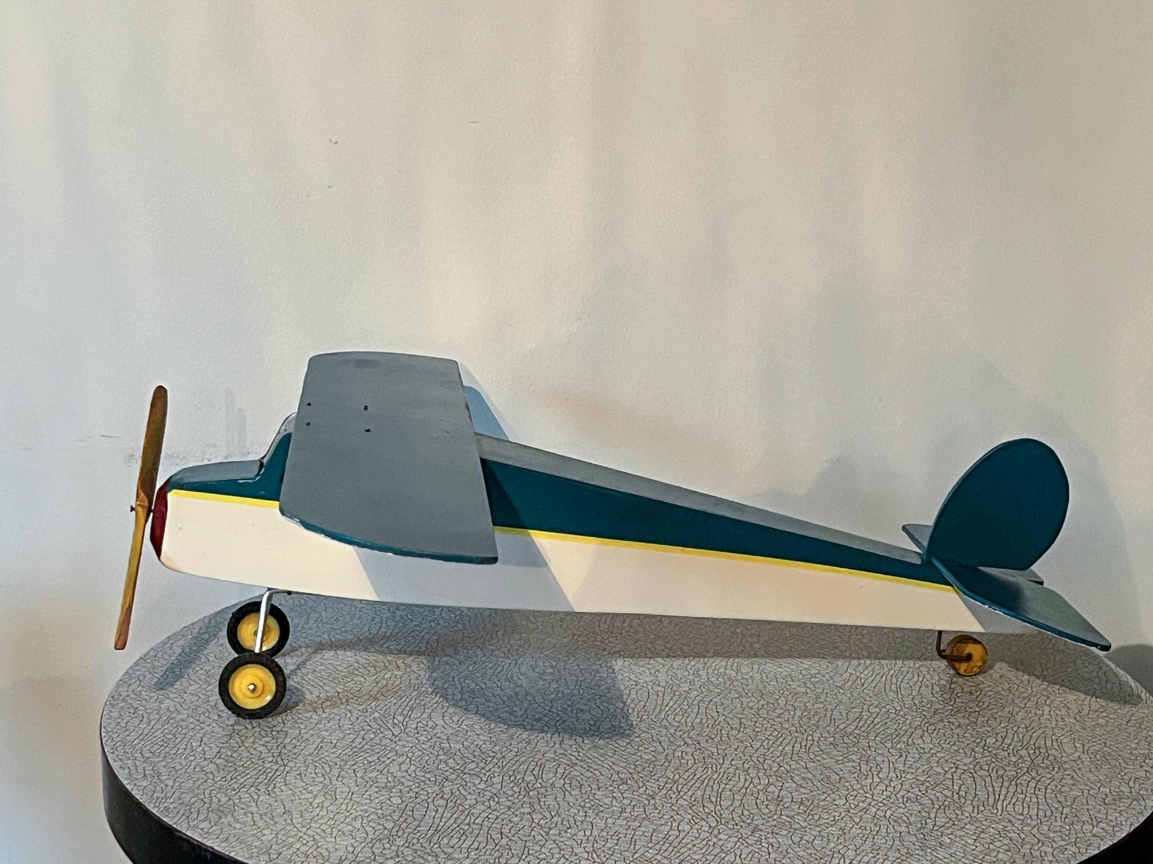 Wooden airplane, vintage toy, 70s