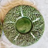 Set of 6 small cabbage barbotine plates