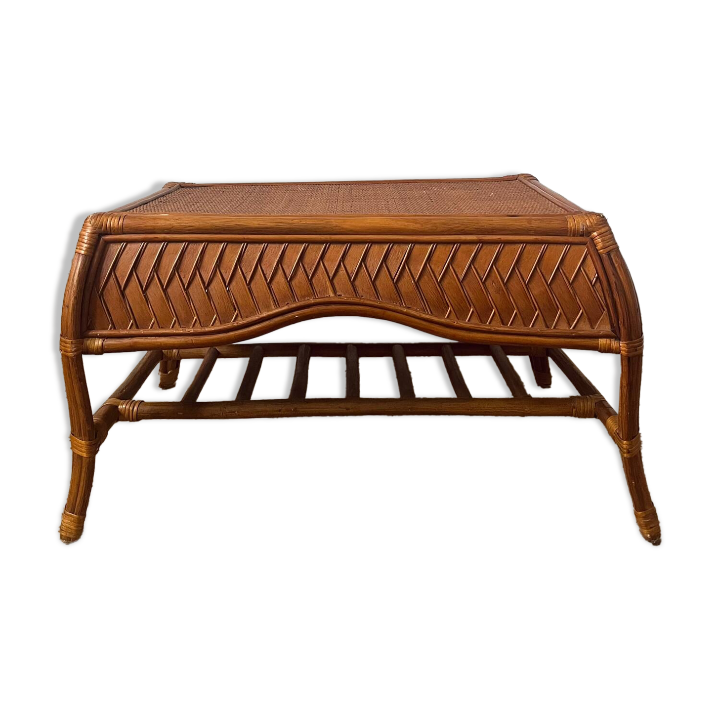 Bamboo and rattan coffee table
